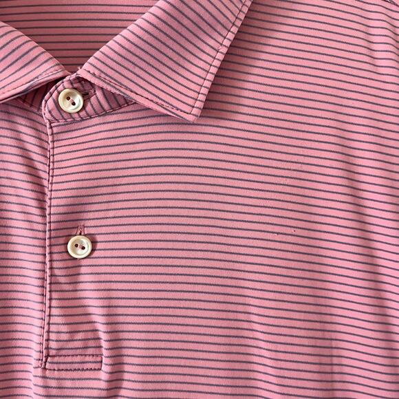 Peter Millar Other - Peter Millar Featherweight UPF 50+ Pink Striped Golf Polo: Size Men's XL